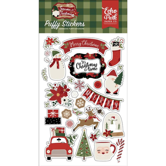 Scrapbooking  Echo Park Gnome For Christmas Puffy Stickers stickers