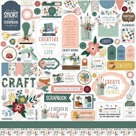 Scrapbooking  Echo Park Let's Create Cardstock Stickers 12