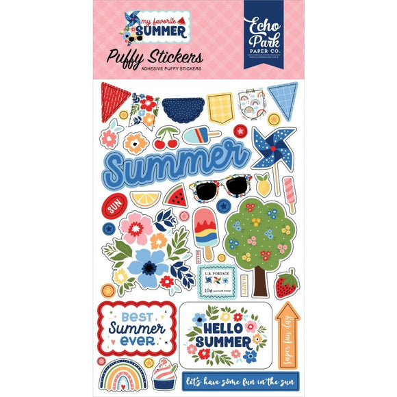 Scrapbooking  Echo Park My Favorite Summer Puffy Stickers stickers