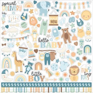 Scrapbooking  Echo Park Our Baby Boy Cardstock Stickers 12"X12" Elements stickers