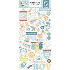 Scrapbooking  Echo Park Our Baby Boy Chipboard 6"X13" Accents stickers