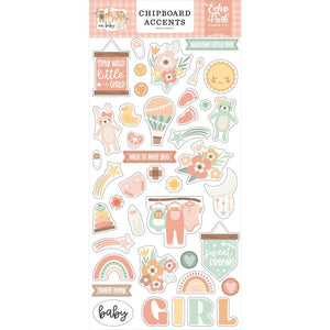 Scrapbooking  Echo Park Our Baby Girl Chipboard 6"X13" Accents stickers