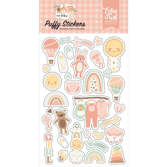 Scrapbooking  Echo Park Our Baby Girl Puffy Stickers stickers