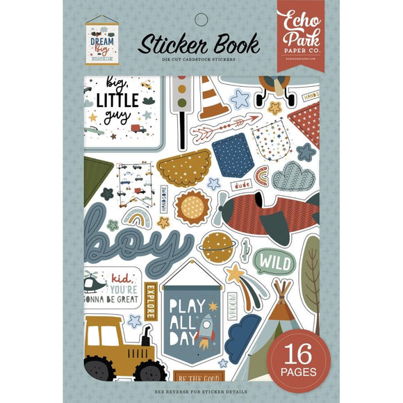 Scrapbooking  Echo Park Sticker Book Dream Big Little Boy 16pg stickers
