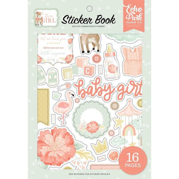 Scrapbooking  Echo Park Sticker Book It's A Girl 16 pages stickers