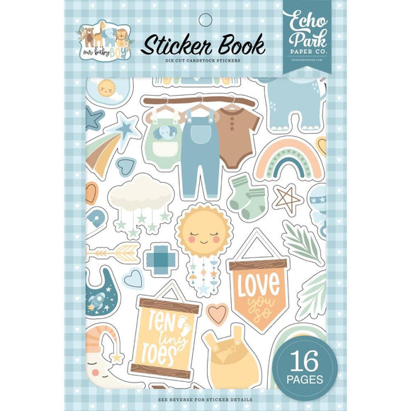 Scrapbooking  Echo Park Sticker Book Our Baby Boy 16pg stickers