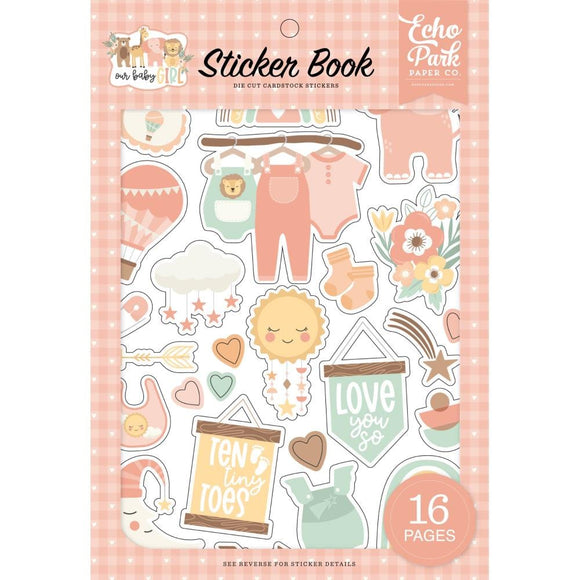 Scrapbooking  Echo Park Sticker Book Our Baby Girl 16 pages stickers