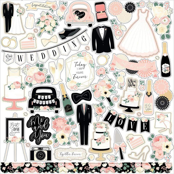 Scrapbooking  Echo Park Wedding Cardstock Stickers 12