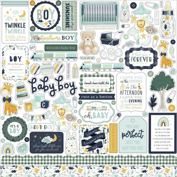 Scrapbooking  It's A Boy Cardstock Stickers 12