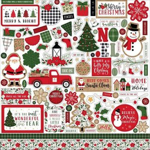 Scrapbooking  Jingle All The Way Cardstock Stickers 12"X12" Elements stickers
