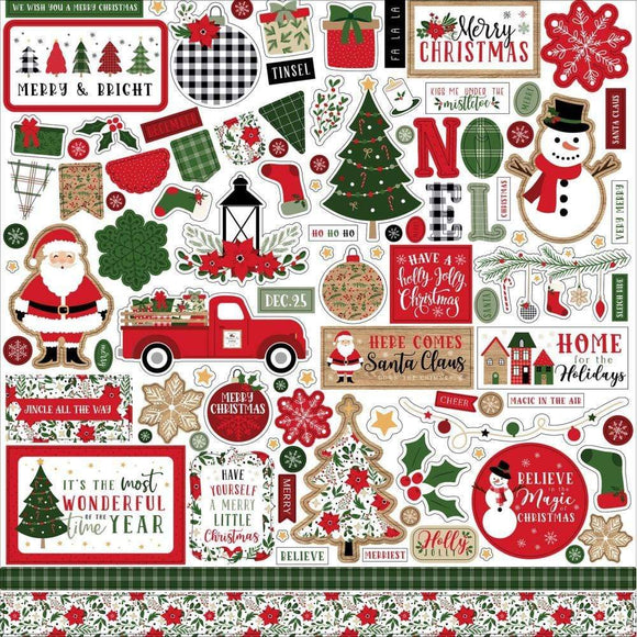 Scrapbooking  Jingle All The Way Cardstock Stickers 12