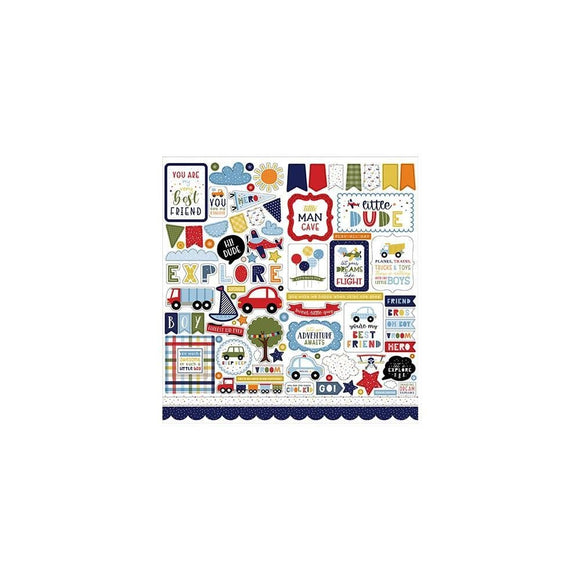 Scrapbooking  Little Dreamer Boy Cardstock Stickers 12