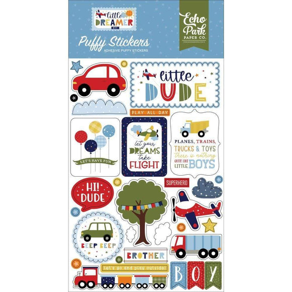 Scrapbooking  Little Dreamer Boy Puffy Stickers stickers