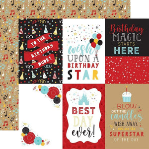 Scrapbooking  Magical Birthday Boy Double-Sided Cardstock 12"X12" - 4x6 Journaling Cards stickers
