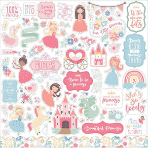 Scrapbooking  Our Little Princess Cardstock Stickers 12"X12" Elements stickers