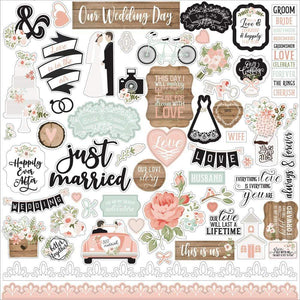Scrapbooking  Our Wedding Cardstock Stickers 12"X12" Elements stickers