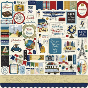 Scrapbooking  Scenic Route Cardstock Stickers 12"X12" Elements stickers