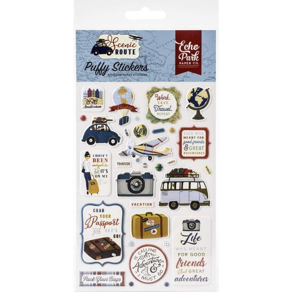 Scrapbooking  Scenic Route Puffy Stickers stickers