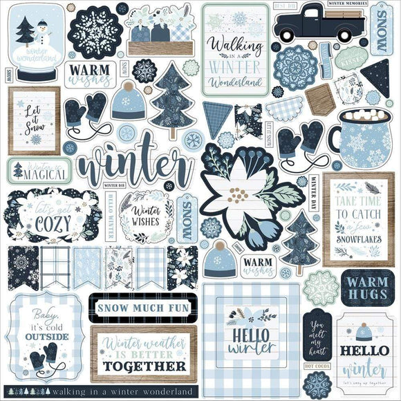 Scrapbooking  Winter Cardstock Stickers 12