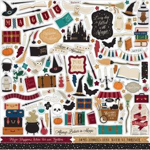 Scrapbooking  Witches & Wizards No.2 Cardstock Stickers 12"X12" Elements stickers