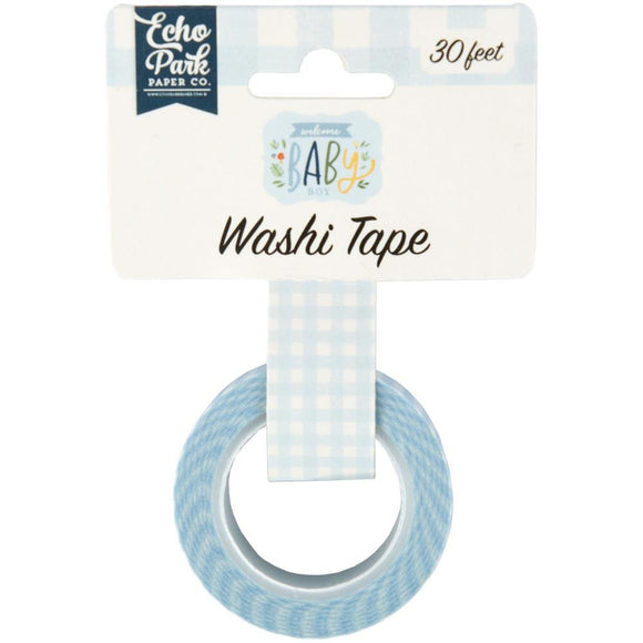 Scrapbooking  Welcome Baby Boy Washi Tape 30' - Perfect Plaid Washi