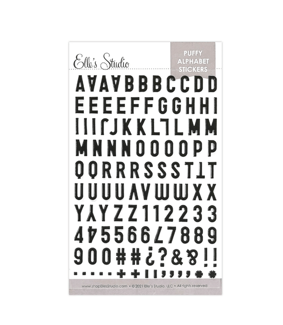 Scrapbooking  Elles Studio Black Puffy Alphabet Stickers Alphas