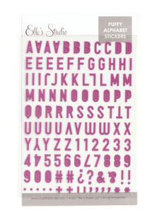 Scrapbooking  Elles Studio Fuchsia Puffy Alphabet Stickers Alphas