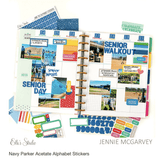 Scrapbooking  Elles Studio Navy Parker Acetate Alphabet Stickers Alphas