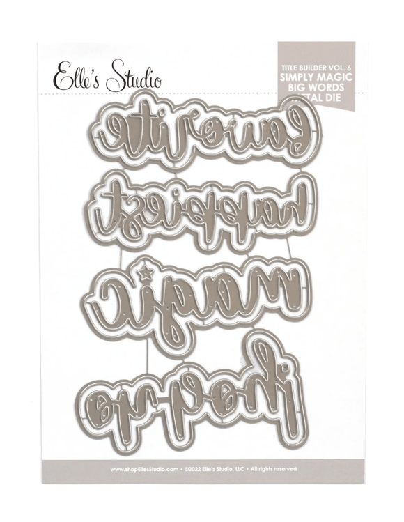 Scrapbooking  Elles Studio Title Builder Vol. 6 Simply Magic Big Words Metal Die die