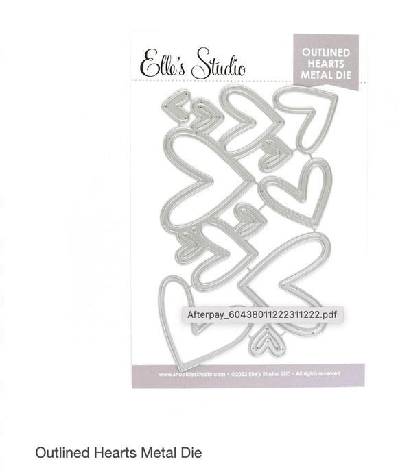 Scrapbooking  Elles Studio - Outlined Hearts Metal Die dies