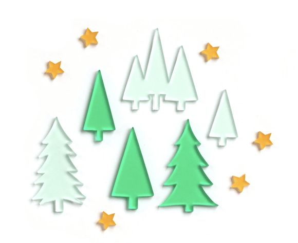 Scrapbooking  Elles Studio Acrylic Trees Embellishments