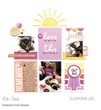 Scrapbooking  Elles Studio - Chipboard Circle Stickers Embellishments