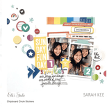 Scrapbooking  Elles Studio - Chipboard Circle Stickers Embellishments