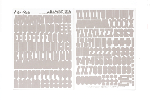 Scrapbooking  Elles Studio - Gray Jane Alphabet Cardstock Stickers embellishments