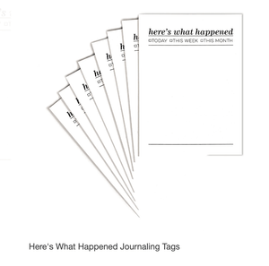 Scrapbooking  Elles Studio Here's What Happened Journaling Tags Embellishments