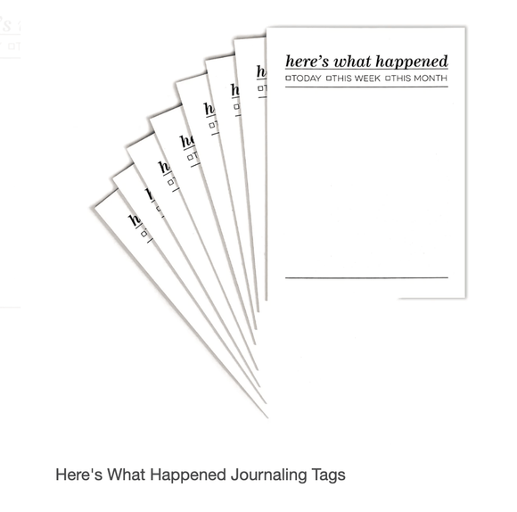 Scrapbooking  Elles Studio Here's What Happened Journaling Tags Embellishments