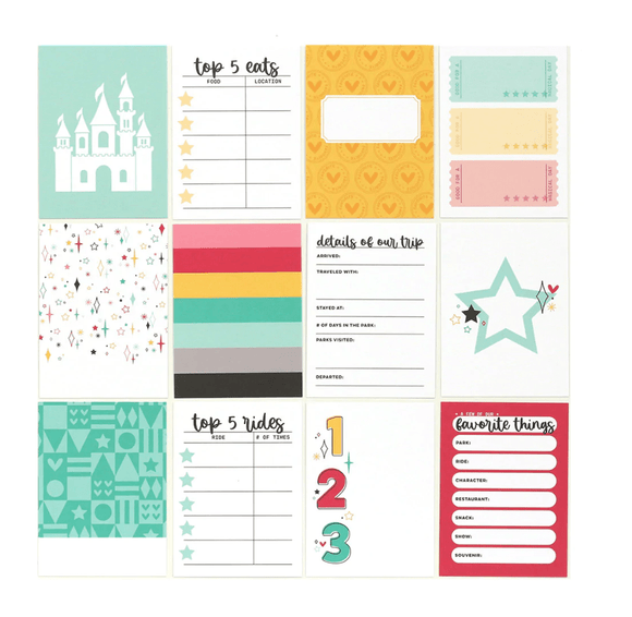 Scrapbooking  Elles Studio Magical Memories 3 x 4 inch Journaling Tags Embellishments