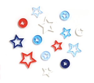 Scrapbooking  Elles Studio Patriotic Acrylic Stars Embellishments