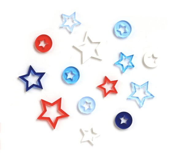 Scrapbooking  Elles Studio Patriotic Acrylic Stars Embellishments