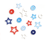 Scrapbooking  Elles Studio Patriotic Acrylic Stars Embellishments