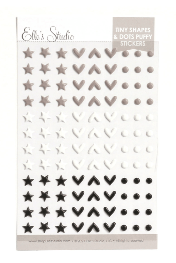 Scrapbooking  Elles Studio Tiny Shapes and Dots Puffy Stickers - Neutrals Embellishments