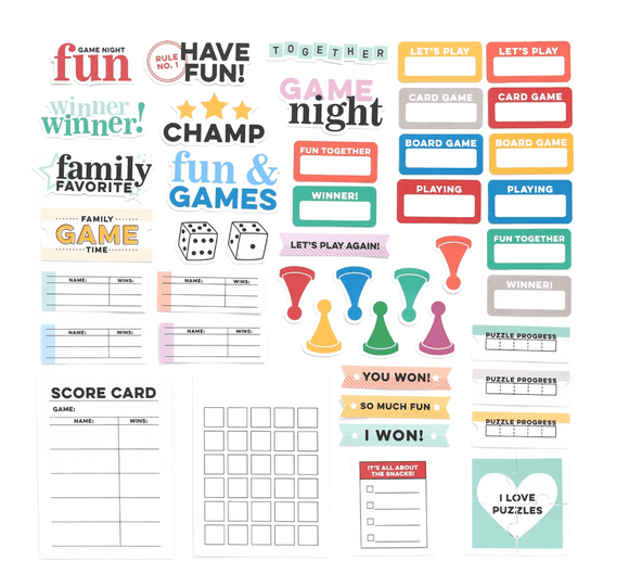 Scrapbooking  Elles Studio Game Night Die Cuts Ephemera