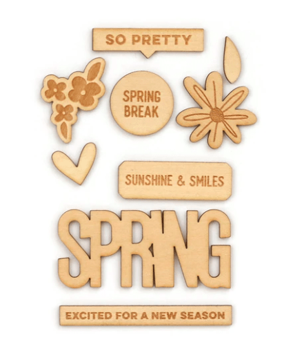 Scrapbooking  Elle's Studio Spring Wood Veneers kit