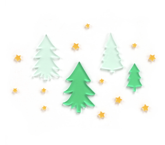 Scrapbooking  Elles Studio - Acrylic Christmas Trees kit