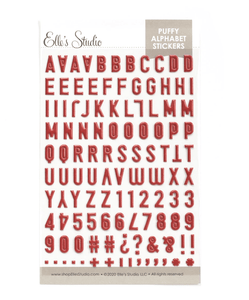 Scrapbooking  Elles Studio - Dark Red Puffy Alphabet Stickers kit