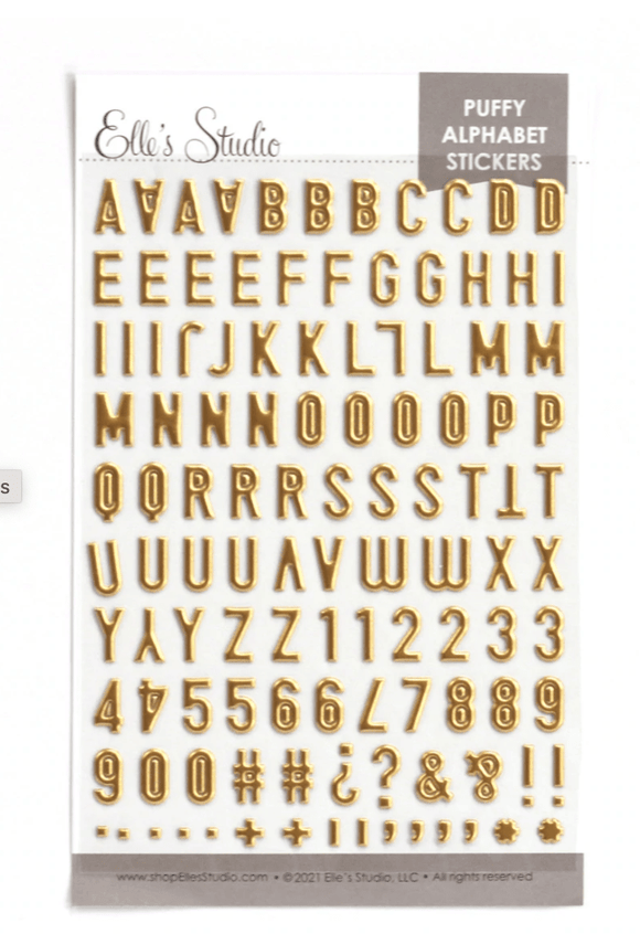 Scrapbooking  Elles Studio - Gold Puffy Alphabet Stickers kit