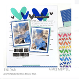 Scrapbooking  Elles Studio - Jane Tile Alphabet Cardstock Stickers - Black kit