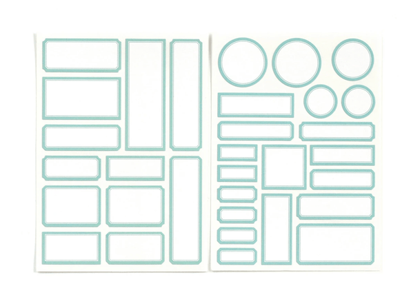 Scrapbooking  Elles Studio - Light Teal Label Stickers kit