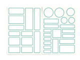 Scrapbooking  Elles Studio - Light Teal Label Stickers kit