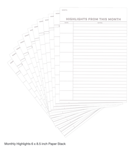 Scrapbooking  Elles Studio - Monthly Highlights 6 x 8.5 inch Paper Stack kit